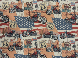 Canvas | USA Motorrad | beige, hellorange