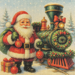 Dekostoff Gobelin Weihnachtszug - Panel 63