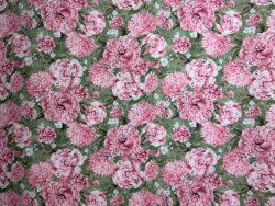 Baumwoll-Stoff Blumen Grün Nr 4968